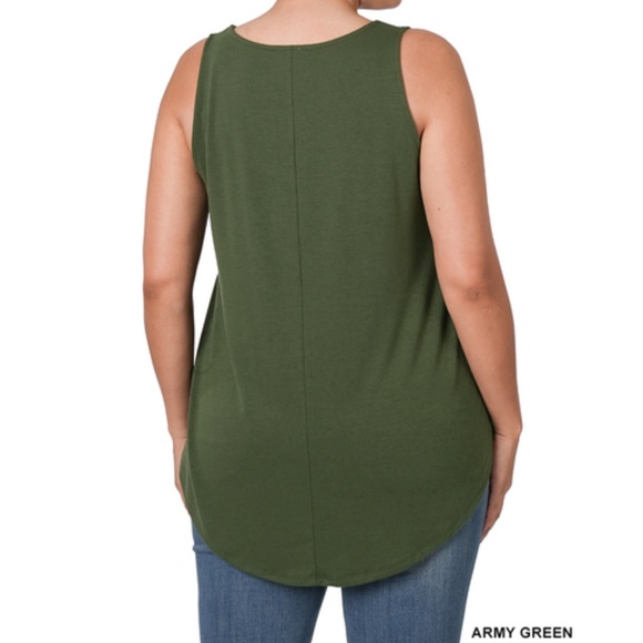 ZENANA
Sleeveless V-neck Hi-Low Hem Tank Top - Picture 2 of 12